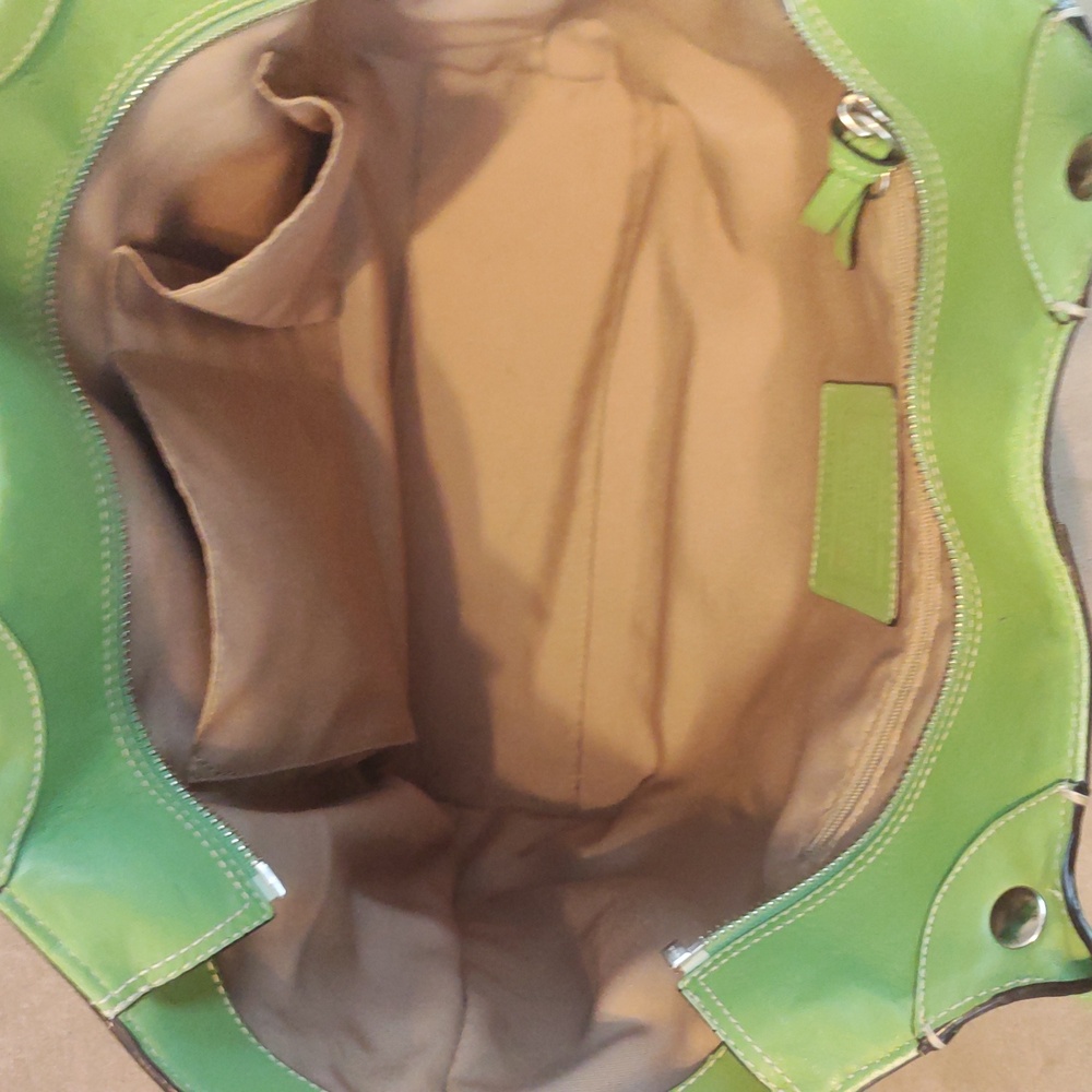 COACH Apple Green Legacy Bleecker Leather Tote Bag F14383 - Picture 10 of 16